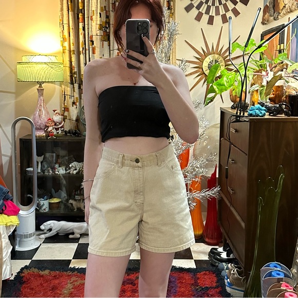 Vintage Shorts Vintage 9s London Jeans High Rise Cream Tan Jean